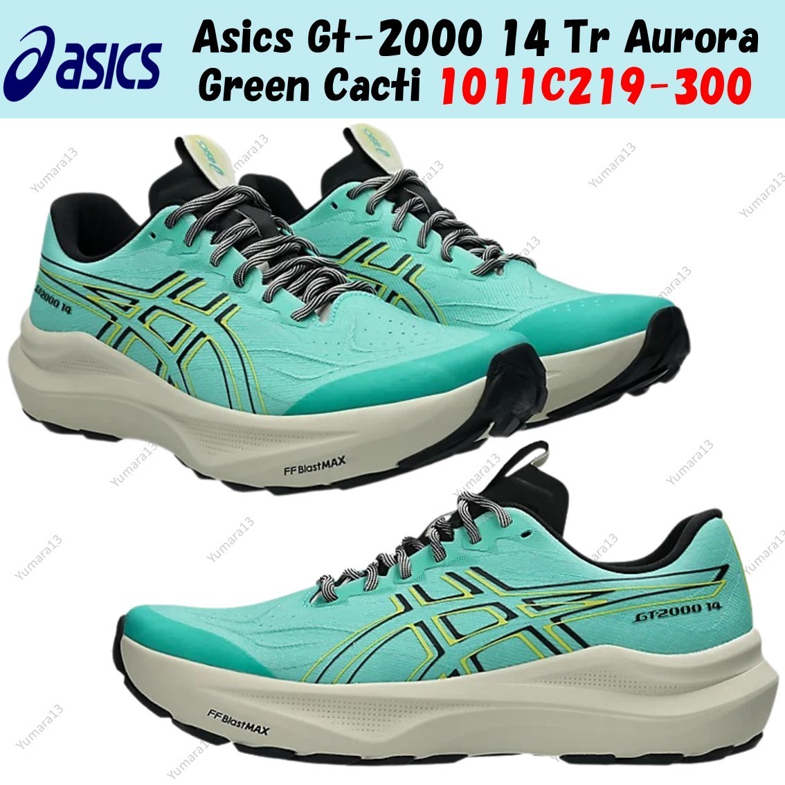 Asics Gt-2000 14 Tr Aurora Green Cacti 1011C219-300 Men's Size | eBay