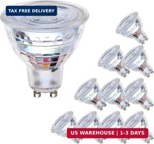 10-Pack GU10 LED Bulbs 5.5W Dimmable Daylight 5000K Full Glass Recessed Track.