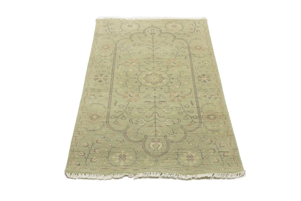 Small Transitional Muted Color Floral Oriental Rug Entryway Decor Carpet 3X5 ft - Image 2 of 4