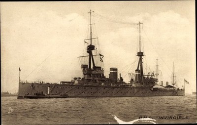 Ak Britisches Kriegsschiff, HMS Invincible - 10694944