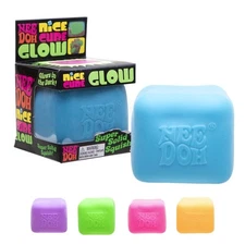 Schylling NeeDoh Nice Cube Glow - Sensory Toy with a Super Solid Squish - Glows