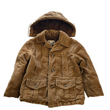 Corduroy Coat Kids Size 6 Lined Removable Hood Vintage Dixie Land Costume Prop