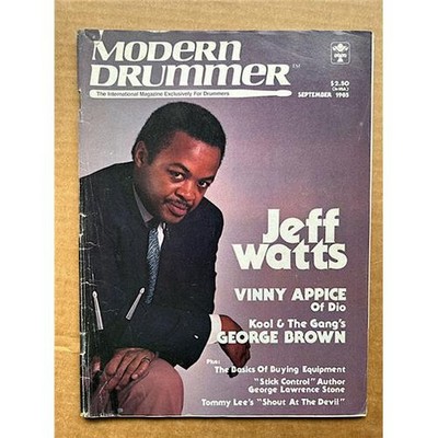 JEFF WATTS MODERN DRUMMER MAGAZINE SEPTEMBER 1985 - JEFF WATTS COVER WITH FEATUR