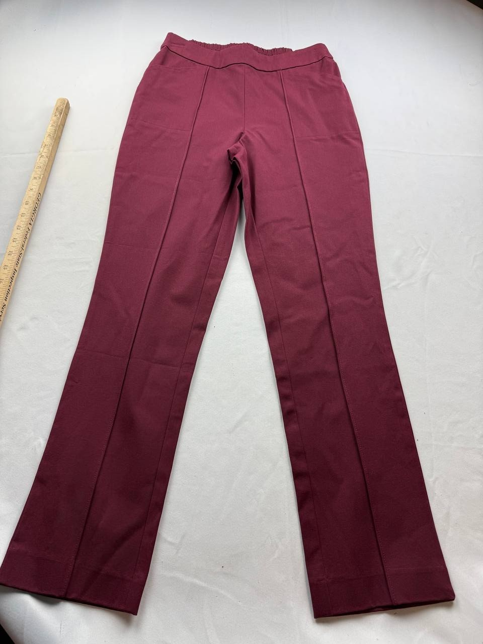 Isaac Mizrahi Live Womens Pull On Pants Ankle Straight Leg Pockets Size 6 Red