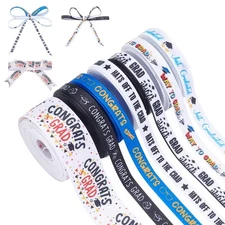 7 Rolls 5 Yards/Roll Graduation Ribbon for Flower Bouquet 7 Styles Congrats G...