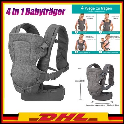 4in1 Babytrage Neugeborene, ab Geburt extra weich Bauchtrage Baby Tragetasche