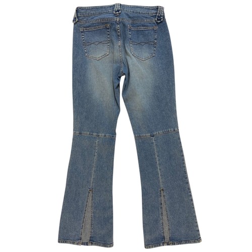 Vintage Y2K L.E.I. Light Wash Flare Back Slit Denim Jeans Women's Sz 9 - Picture 4 of 10