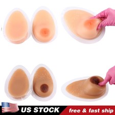 US Stock Water Drop Silicone Breast Crossdresser Postoperative Enhancer Beige