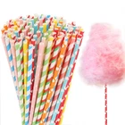 100 Pieces Cotton Candy Cones, Cotton Candy Sticks 13.8 inch - Random Colors
