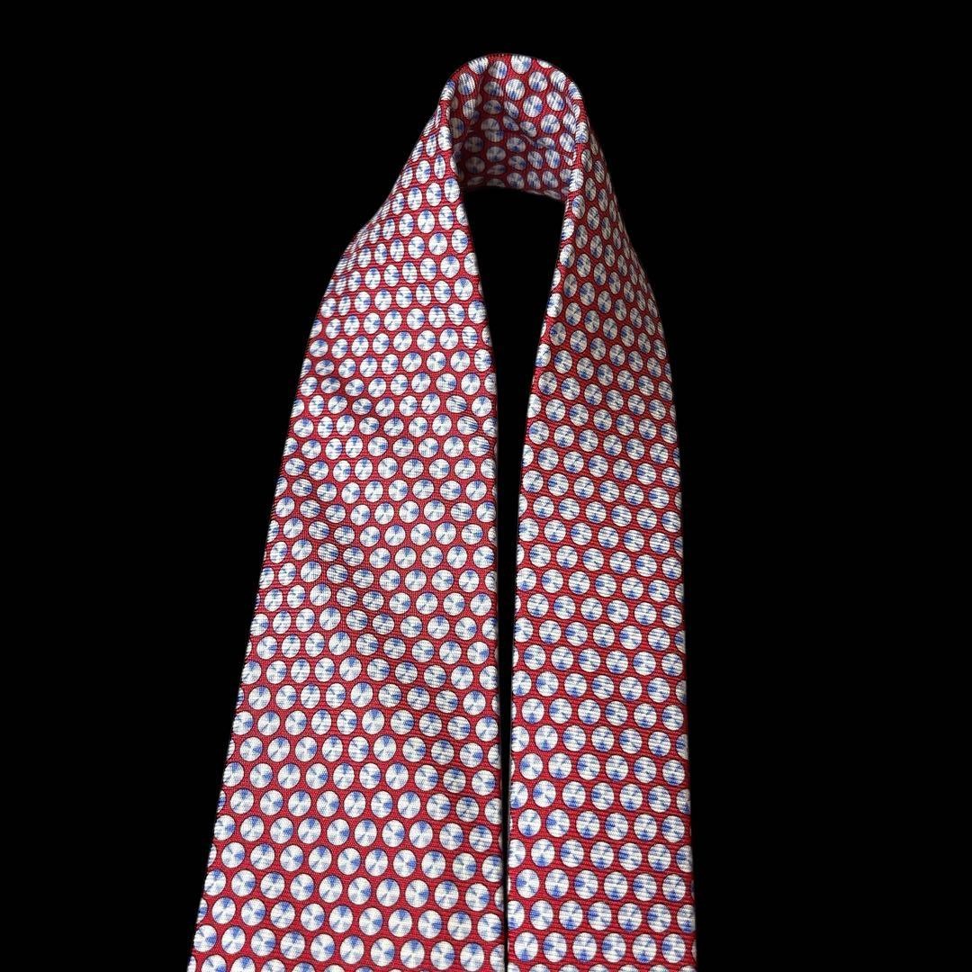 Hermes disc pattern small pattern silk tie made i… - image 6