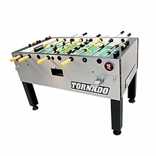 Tornado Tour Edition T-3000 Foosball Table Soccer Game - 1 Goalie - Silver- Coin