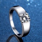 2CT-12# Solitaire D/VVS Moissanite Engagement Ring 925 Sterling Silver Band-Used — photo 7