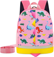 Toddler Backpack Dinosaur Preschool for Girls with Leash Chest Strap,Toddler Ruc