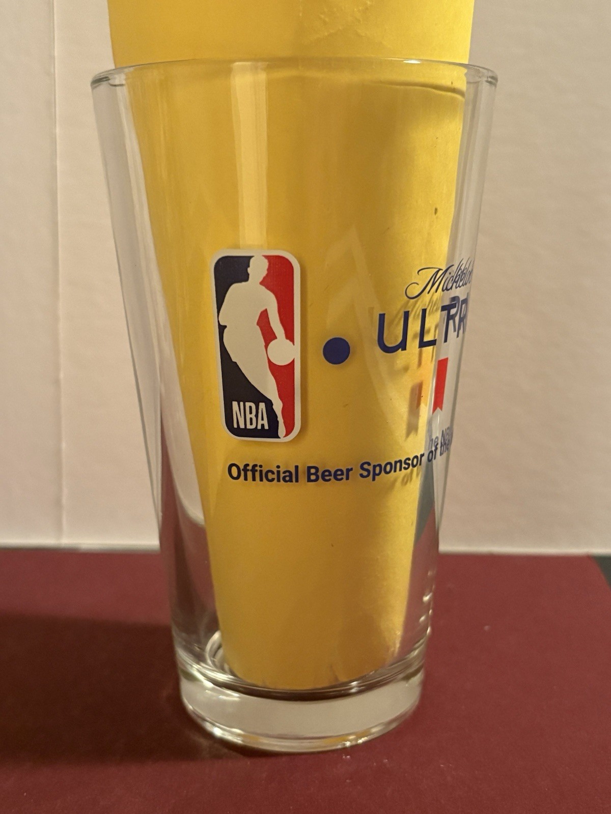 2. -  Michelob Ultra  / NBA Basketball - Pint Glasses  -  NBA Logoman view 3