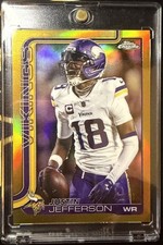 2025 Topps Chrome Justin Jefferson Gold Refractor #21/50 Minnesota Vikings #195