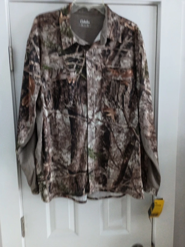 New Cabela's Zonz Woodlands Camo Hunting Long Sleeve Button Up Shirt - Men's XL - Image 2 of 4