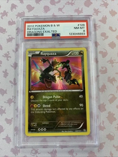 Pokemon Rayquaza Dragons Exalted Secret Rare Holo #128 PSA 8