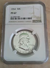 1954 Franklin Half Dollar NGC PR67 Silver Proof Coin 50C