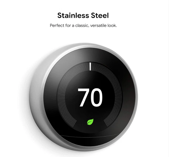 Slightly Used Google Nest 3rd Gen Learning Thermostat T3007ES Stainless Steel - Image 3 of 4