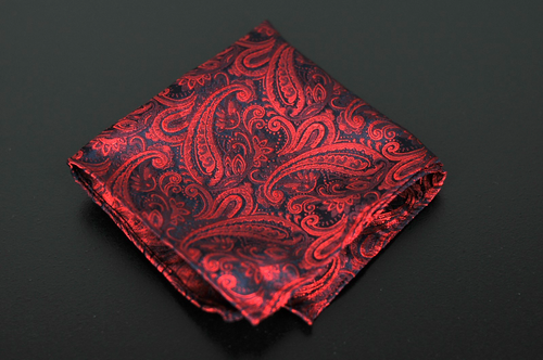 Lord R Colton Masterworks Einstecktuch - rote Paisley-Seide - 75 $ neu - Bild 3 von 3