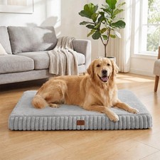 Orthopedic Dog Bed for Medium Dog, Waterproof Washable Pet Bed for Crate Grey