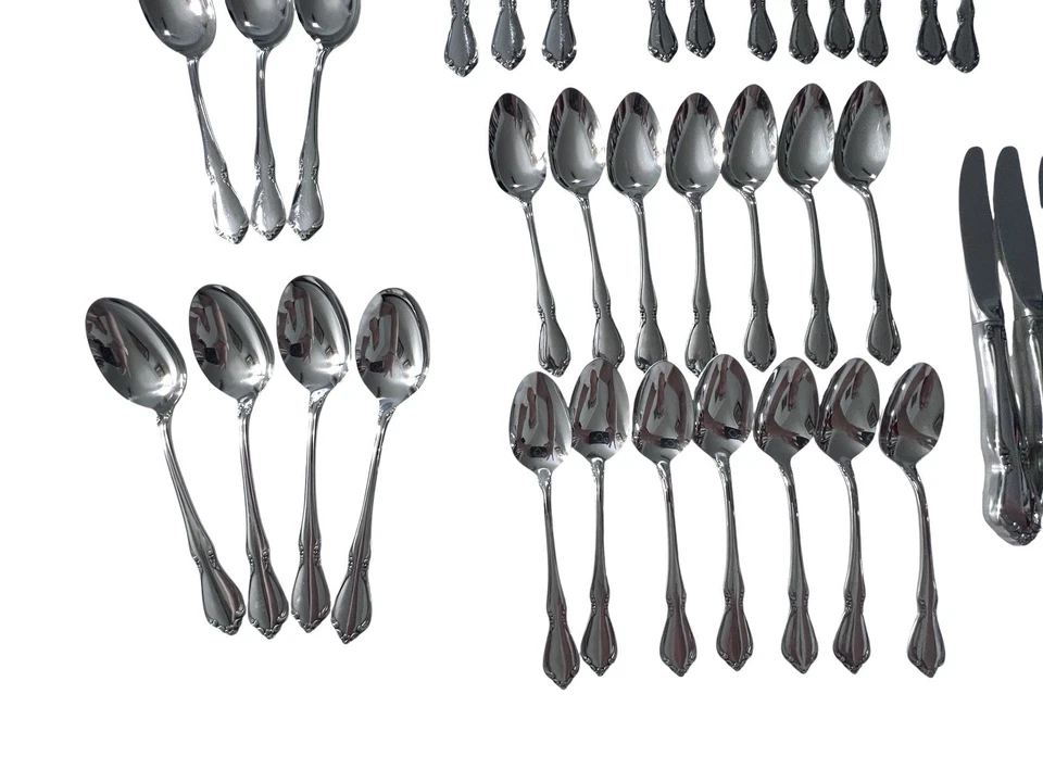 Oneidacraft Cubiertos Inoxidable CHATEAU 54 PIEZAS con Bandeja Original Plástico Azul Foto 4 de 4