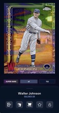 DIGITAL TOPPS BUNT Walter Johnson GILDED 25 SUPER RARE Read