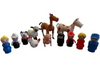 Vintage Fisher Price Little People Plastic Lot Of 12 Farm Animals