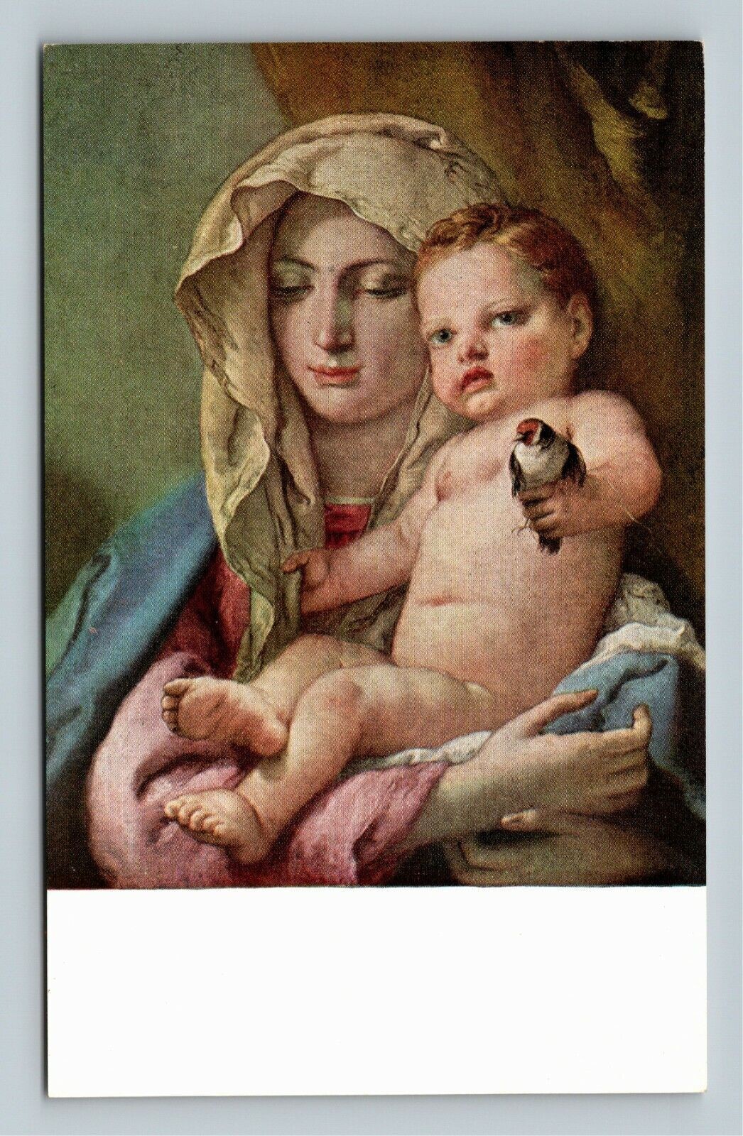 National Gallery Art Madonna The Goldfinch Washington DC Vintage Postcard
