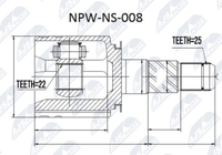 NPW-NS-008 NTY Gelenksatz, Antriebswelle FüR Infiniti,Nissan