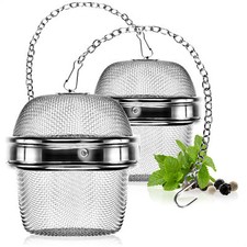 2x Teesieb aus rostfreiem Edelstahl 304 - Teeei für losen Tee, Gewürze, Kräuter