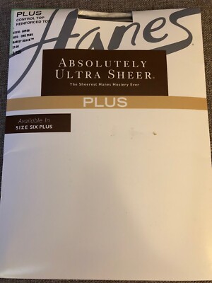 Hanes Absolutely Ultra Sheer Plus Control Top Barely Black 00P30 Sz One Plus New