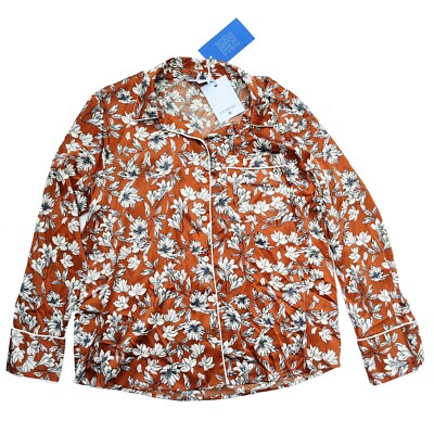 New LA LIGNE X Target Women's Size L Floral Button Front Shirt in BROWN