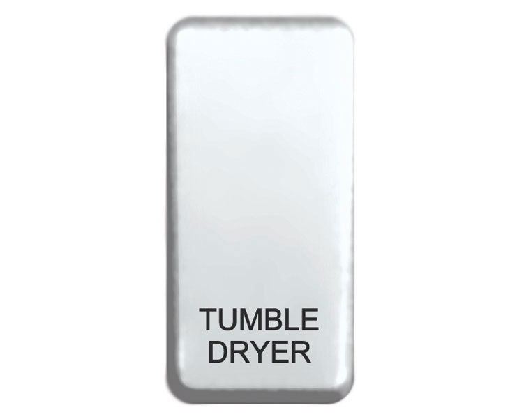 BG Nexus Interchangeable White Grid Switch Rocker Printed TUMBLE DRYER