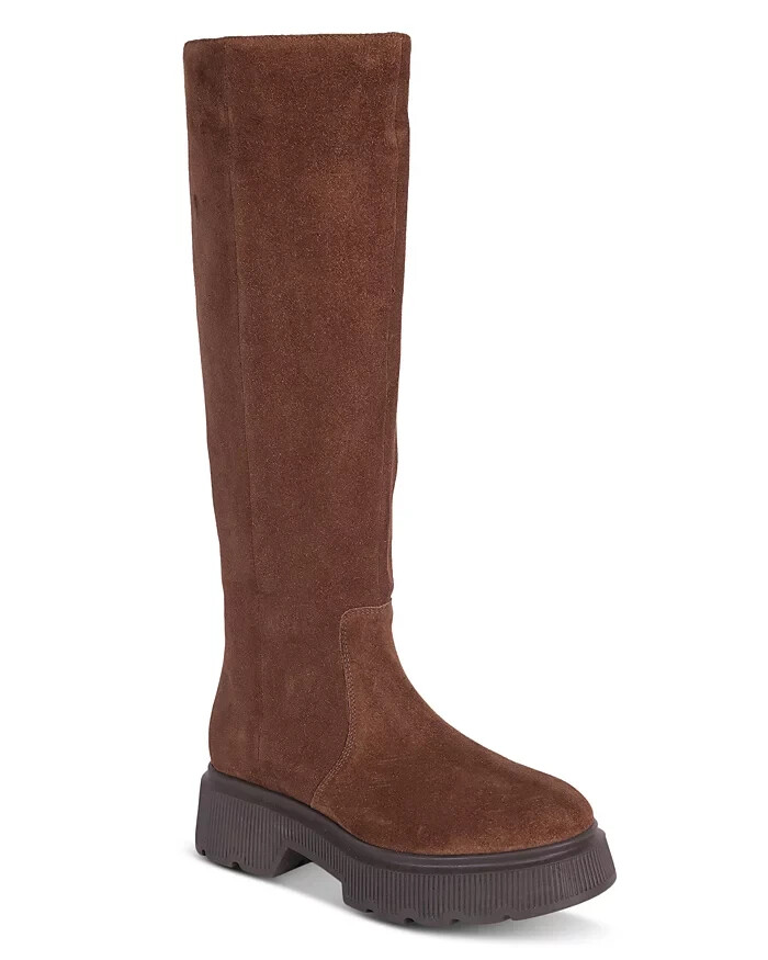 Kenneth Cole Marge Lug Tall Shaft Boots Women's 5 Brown