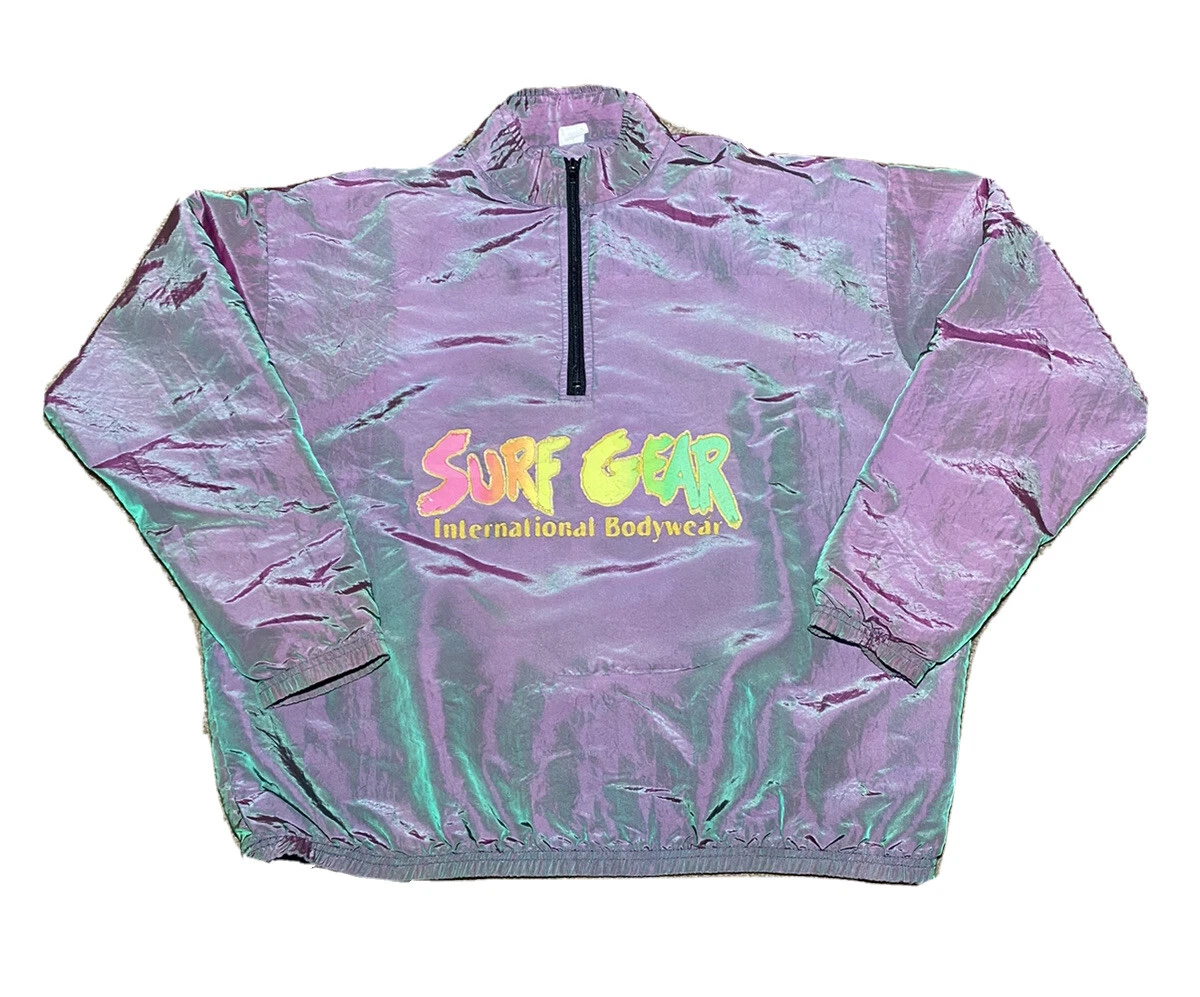 Vintage 1990s Unbranded SurfGear Bodywear Iridescent Windbreaker Jacket ONE  SIZE