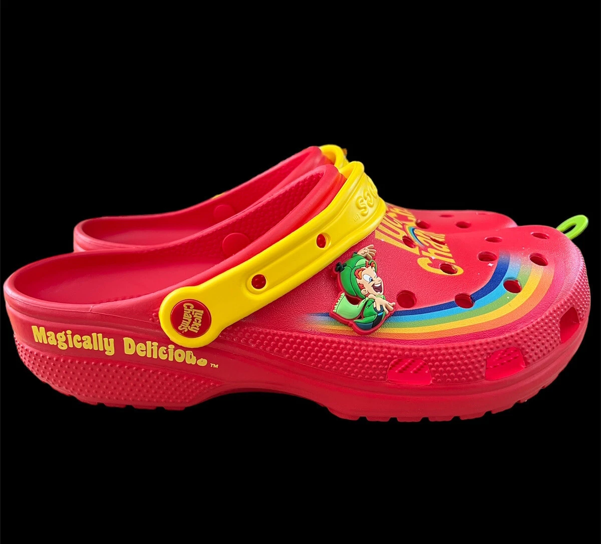 Crocs Unveils Lucky Charms Edition Red Clogs and Jibbitz