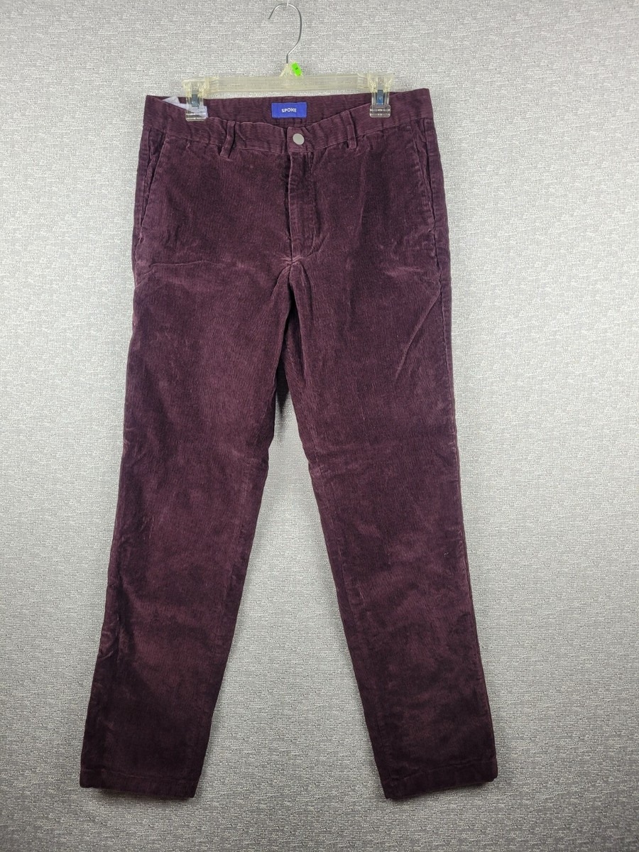 Burgundy Corduroy Purple Corduroy Trousers Mens SPOKE Corduroy