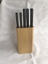 messerblock mit messern Mit 5x Messer Holz Aus Buche