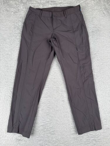 Kirkland Pants Women 12 Gray Ladies Travel Pant Cargo Pocket Nylon Blend 34x26