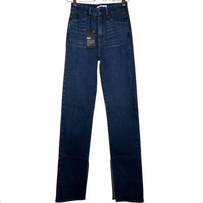 Paige NWT Stella 34.5IN Jolene Pockets Grecia Jeans High Rise Slit Ankles Sz.24