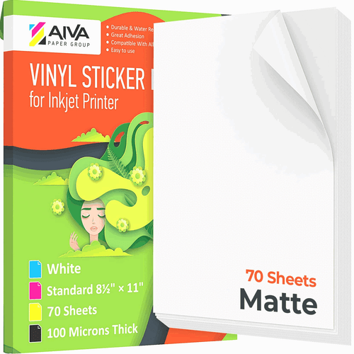Printable Vinyl Sticker Paper Waterproof Decal Paper for Inkjet Printer 70