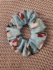 Handmade Hair Scrunchie Christmas Snowman theme