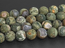 Genuine Natural Matte Green Rhyolite Japser Bead AAA Round 4/6/8/10MM Loose Bead