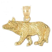 New 14k Yellow Gold Coyote Pendant