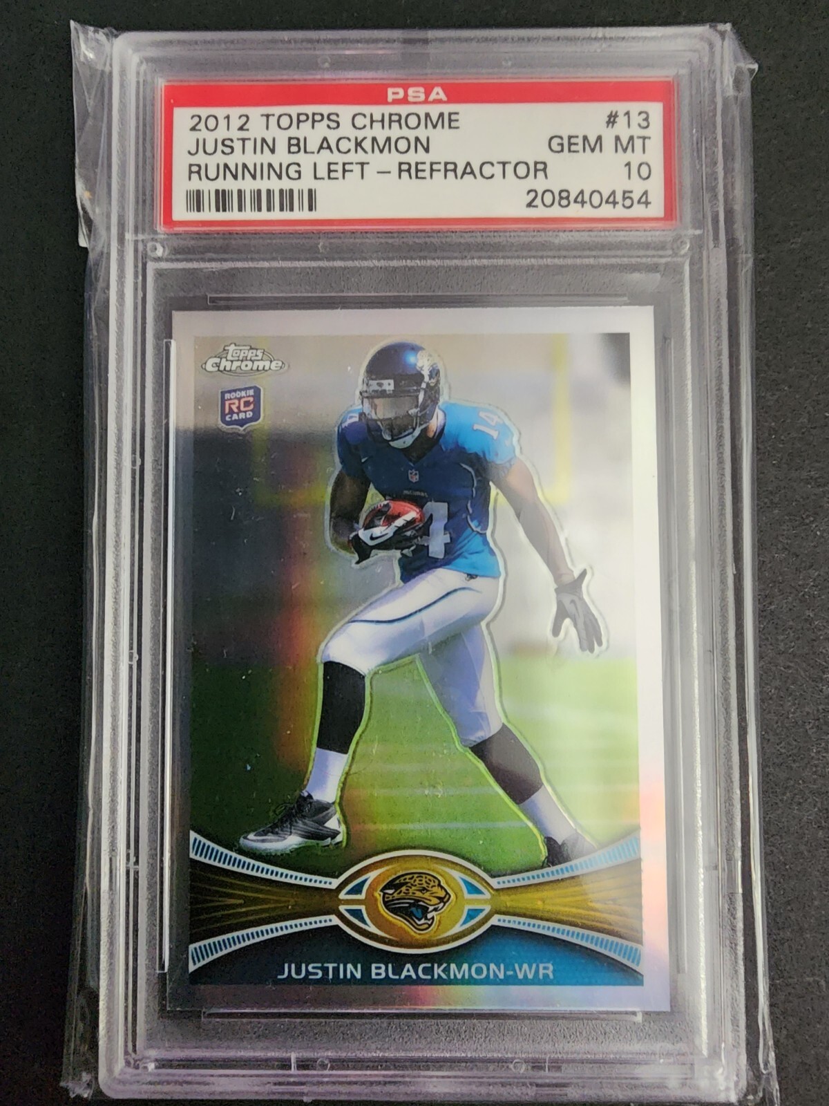 Justin Blackmon Topps Chrome #13 Running Left-Refractor