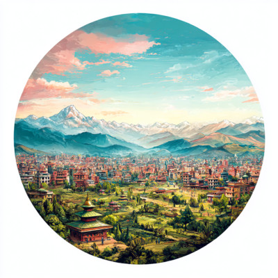 XXL 30X30 Autoaufkleber Kathmandu Stadtlandschaft Aufkleber
