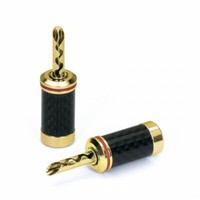 Dynavox Bananenhohlstecker Carbon 2Er-Set Vergoldet Bananen Hohlbananen