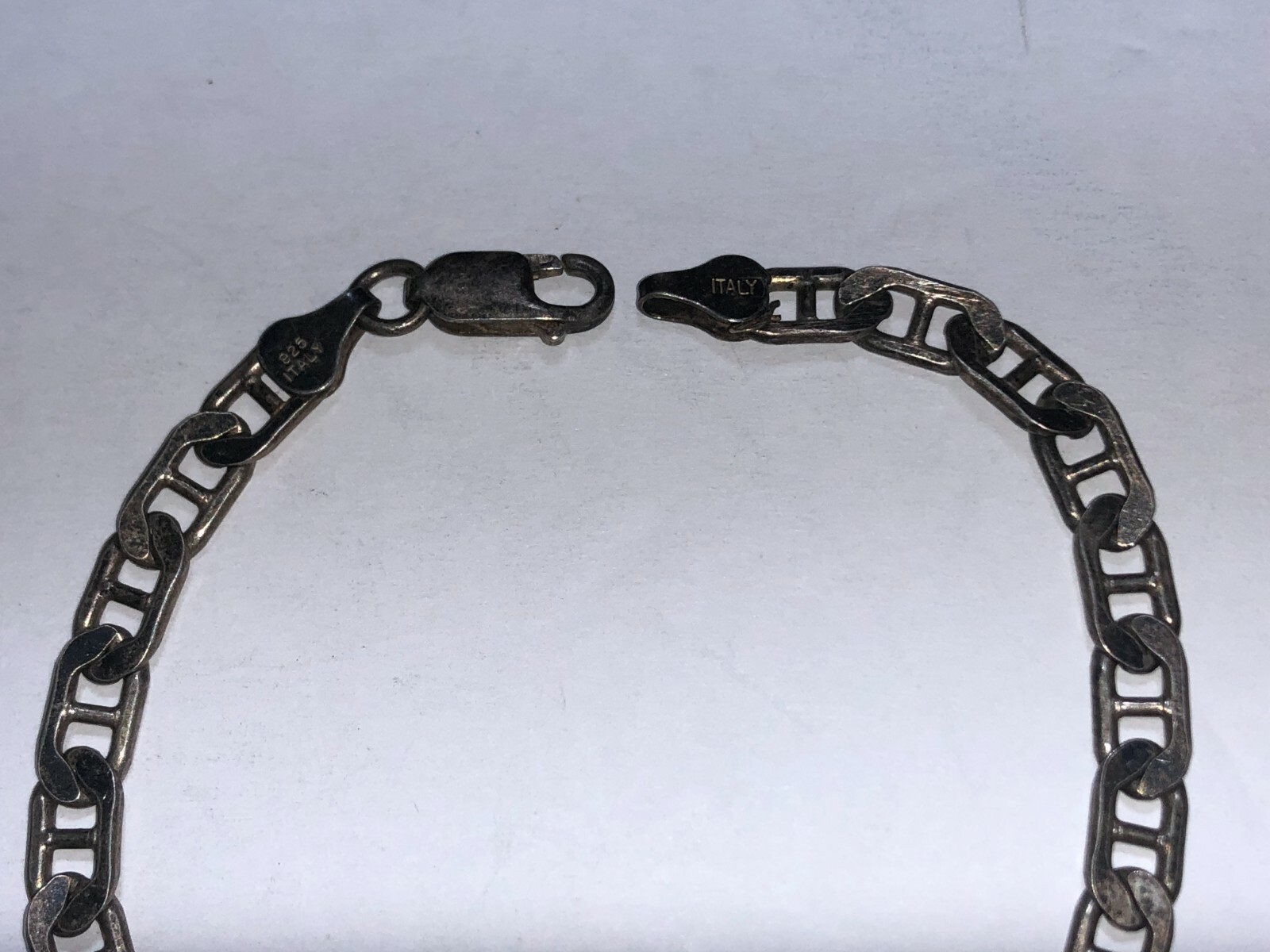 Old School Thin Chain Link Bracelet Sterling Silv… - image 4