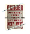 1950 PA game hunting Danger Powerful Steel Trap Set Here Keep Away tin sign